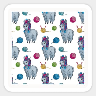 Cute Llamas Neck Gator Balls of Yarn and Gray Lllama Sticker